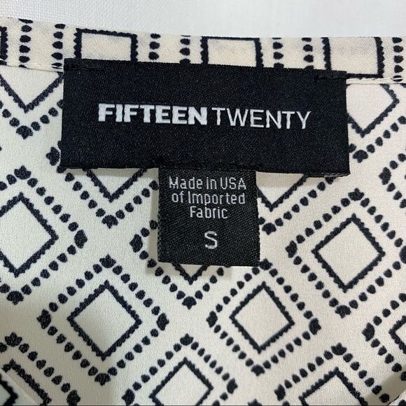 Fifteen Twenty Camisole Shell Tank Top Black/White Geometric Print Womens Small - Picture 4 of 5